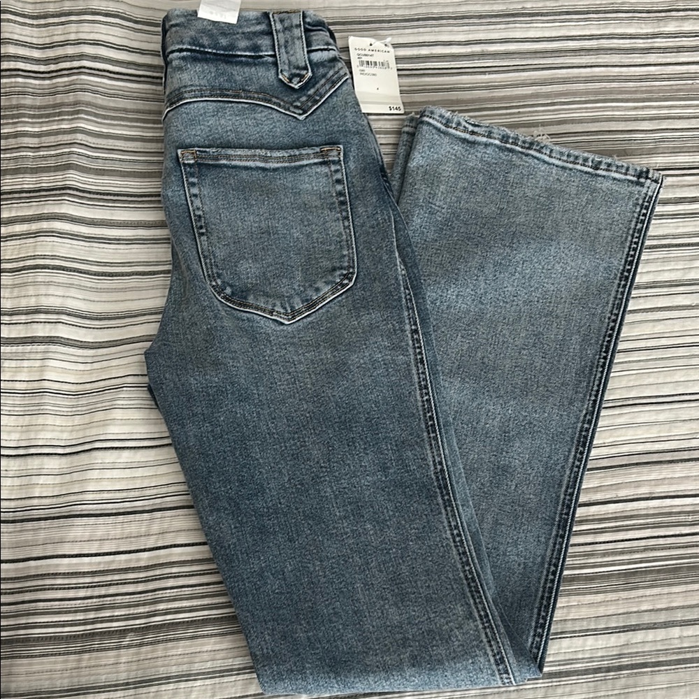 Good American Good Curve Flare Leg  Jeans Size 4 NEW